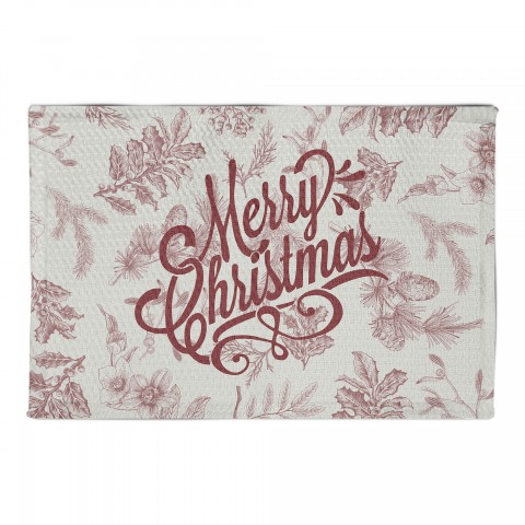 Merry Christmas Botanical 22.5x37 Area Rug