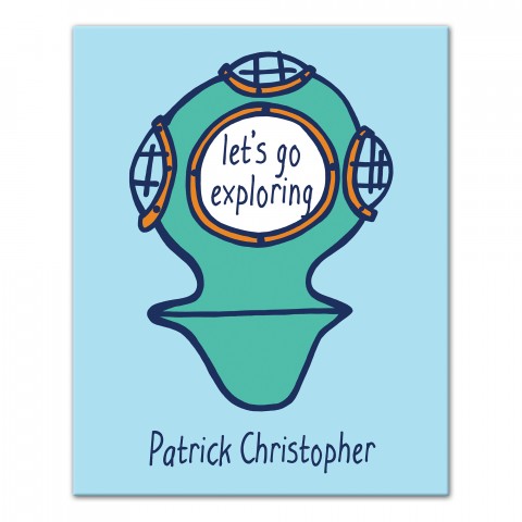 Let's Go Exploring 16x20 Personalized Canvas Wall Art