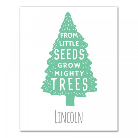 Little Seeds Mighty Tree 11x14 Personalized Canvas Wall Art