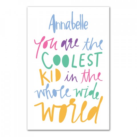 Coolest Kid  12x18 Personalized Canvas Wall Art