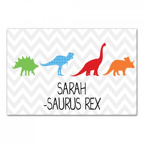 Personalized Name-Saurus Rex Dino 12x18 Personalized Canvas Wall Art