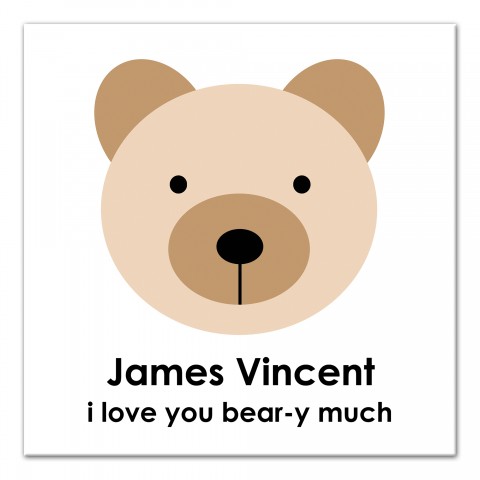 I Love Bear-y Much 16x16 Personalized Canvas Wall Art