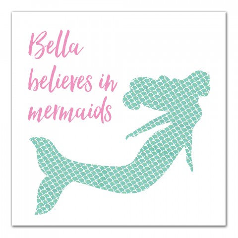 Mermaid 16x16 Personalized Canvas Wall Art