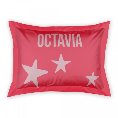 Pink Stars  Standard Personalized Brushed Poly Sham