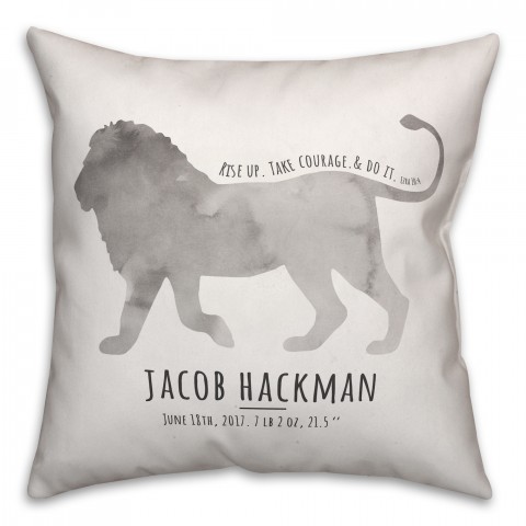 Courageous Lion  18x18 Personalized Spun Poly Pillow