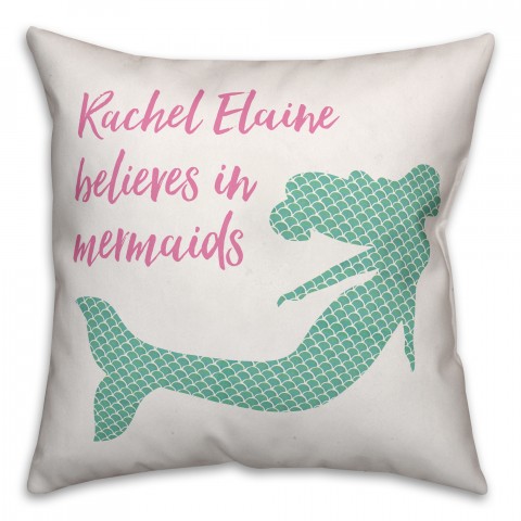Mermaid  18x18 Personalized Spun Poly Pillow