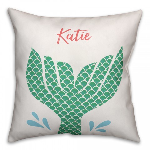 Mermaid Tail  18x18 Personalized Spun Poly Pillow