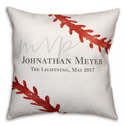 Baseball  18x18 Personalized Spun Poly Pillow