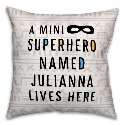 Superhero  18x18 Personalized Spun Poly Pillow