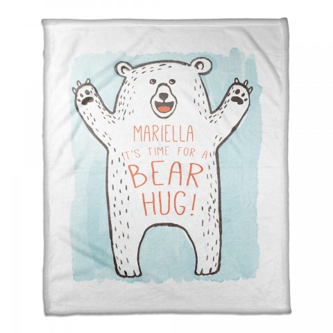 Bear Hug  30x40 Personalized Coral Fleece Blanket