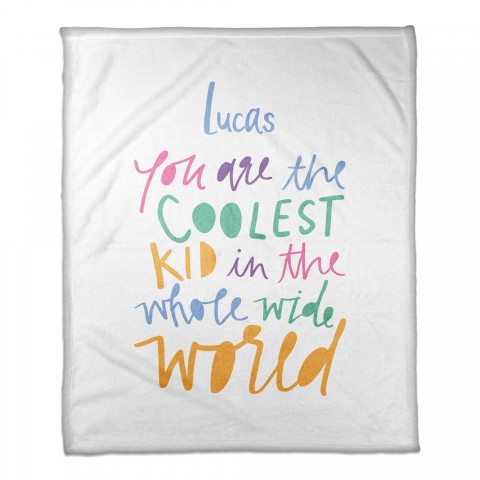 Coolest Kid  30x40 Personalized Coral Fleece Blanket