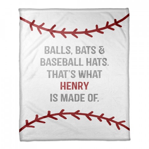 Baseball  30x40 Personalized Coral Fleece Blanket