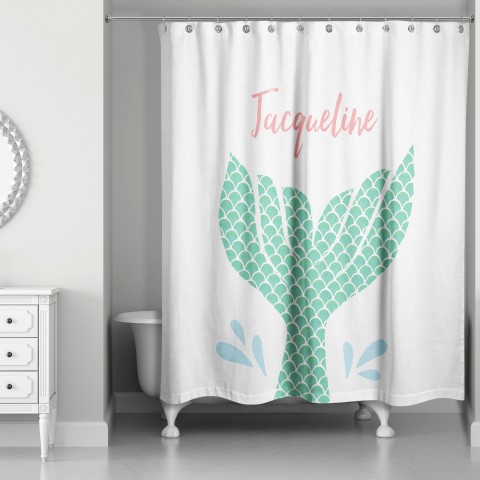 Mermaid Tail 71x74 Personalized Shower Curtain