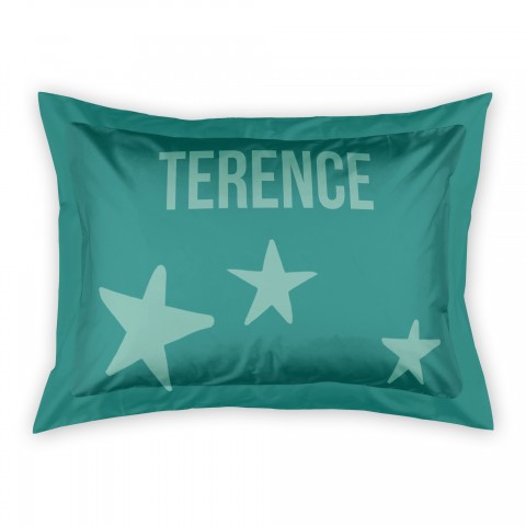 Teal Stars  Standard Personalized Brushed Poly Sham