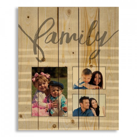 Family Stripes Collage 18x22 Personalized Pallet Wood Art