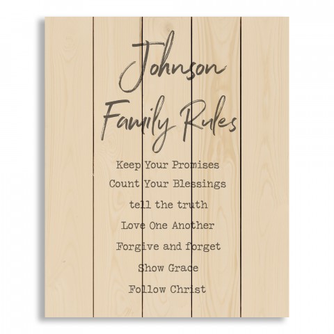 Family Rules 18x22 Personalized Pallet Wood Art