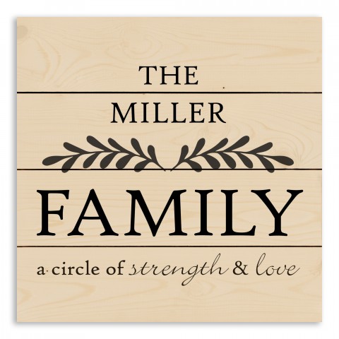 Family a Circle of Strength and Love 14x14 Personalized Pallet Wood Art