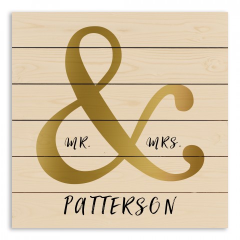 Mr. & Mrs. Ampersand 21x21 Personalized Pallet Wood Art