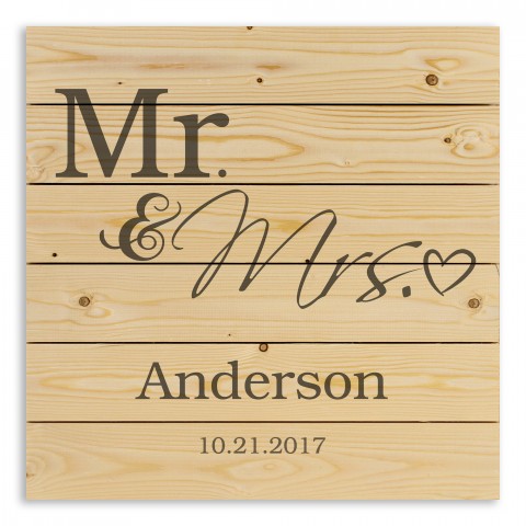 Mr. & Mrs. 21x21 Personalized Pallet Wood Art