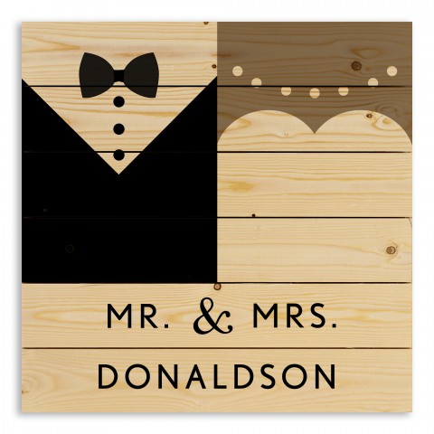 Mr. & Mrs. Wedding 21x21 Personalized Pallet Wood Art