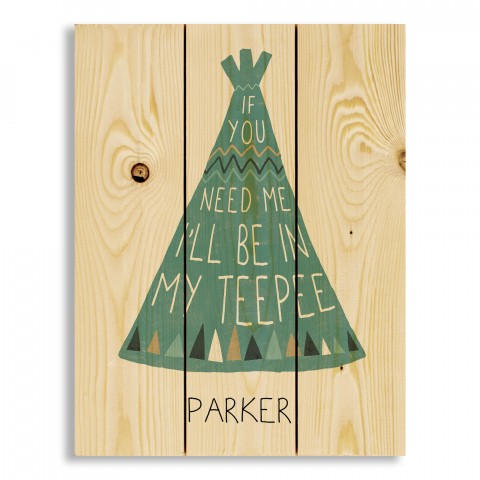 In My Teepee 10.5x14 Personalized Pallet Wood Art