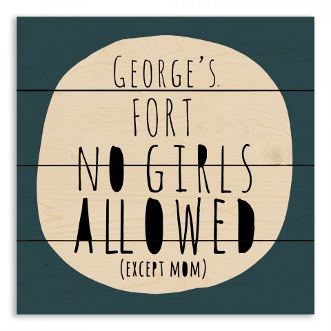 Boys' Fort Rules 14x14 Personalized Pallet Wood Art