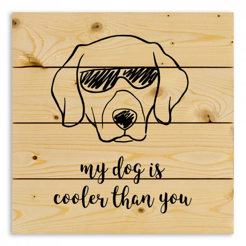 My Dog is Cooler Than You 14x14 Pallet Wood Art