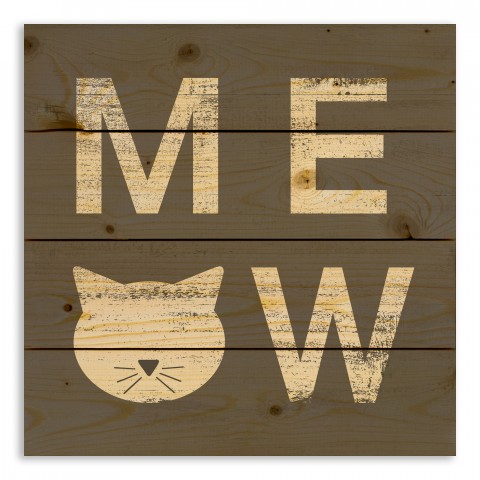 Meow 14x14 Pallet Wood Art