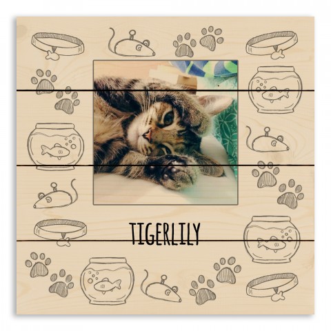 Cat Sketch 14x14 Personalized Pallet Wood Art