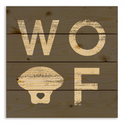 Woof 14x14 Pallet Wood Art