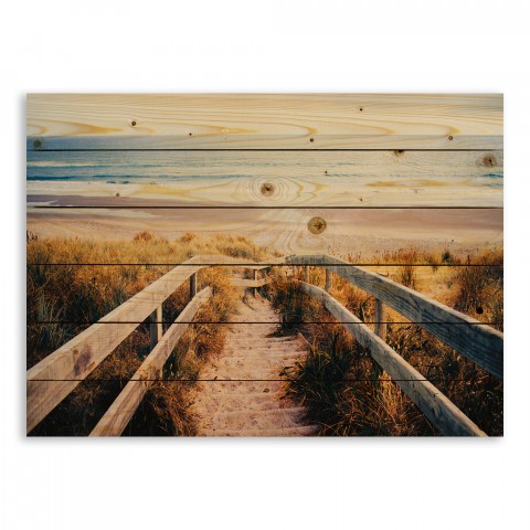 Sandy Beach Pier 30x21 Pallet Wood Art