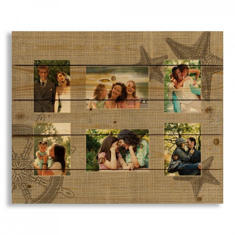 Coastal Family Collage 22x18 Personalized Pallet Wood Art