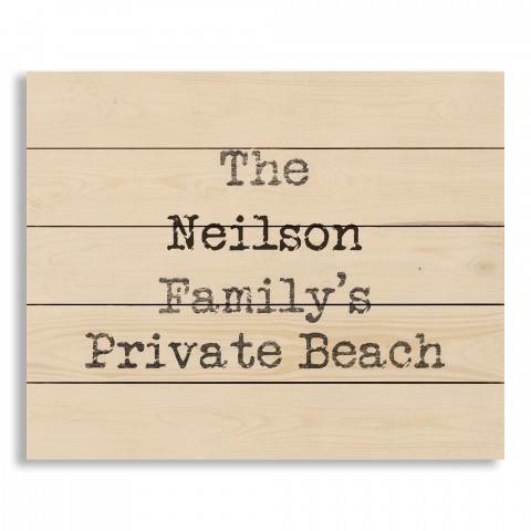 Private Family Beach 22x18 Personalized Pallet Wood Art