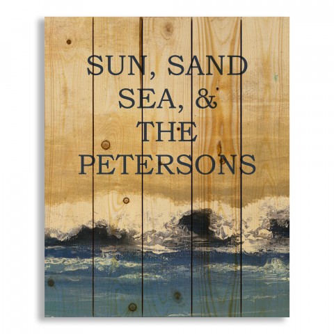 Sun, Sand, Sea & Family 18x22 Personalized Pallet Wood Art