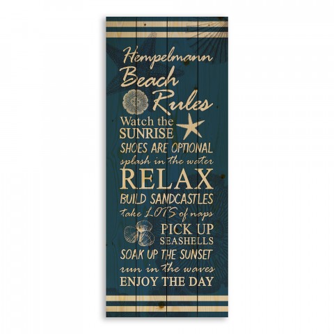 Family Beach Rules 14x36 Personalized Pallet Wood Art