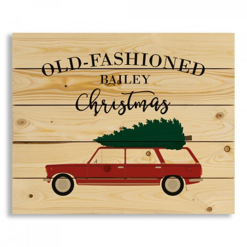 Old Fashioned Christmas 22x18 Personalized Pallet Wood Art