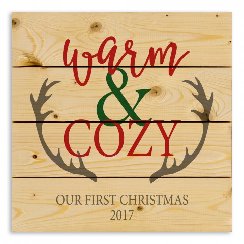 Warm and Cozy 14x14 Personalized Pallet Wood Art