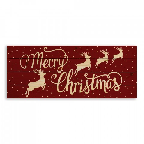 Merry Christmas Reindeer 36x14 Pallet Wood Art