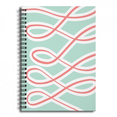  Fight Breast Cancer Pink Ribbons 6x8 Ruled Spiral Notebook