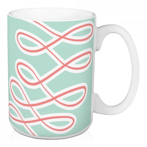  Fight Breast Cancer Pink Ribbons 15 oz Mug