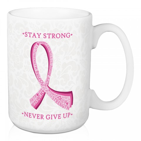  Fight Breast Cancer Stay Strong 15 oz Mug