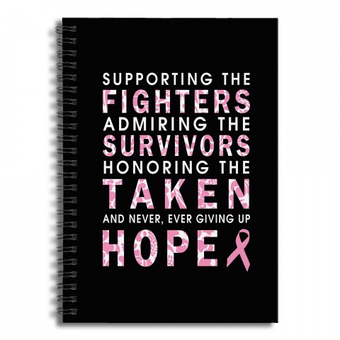  Supporting the Fighters Breast Cancer Awareness 6x8 Ruled Spiral Notebook