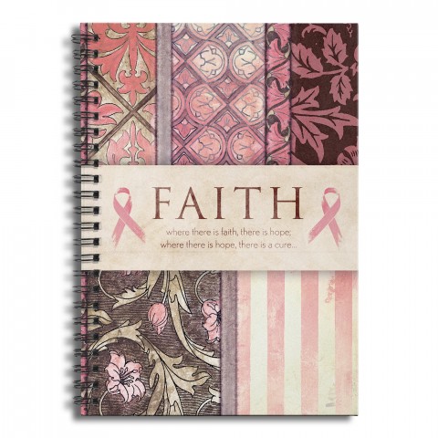  Faith Breast Cancer Awareness 6x8 Ruled Spiral Notebook