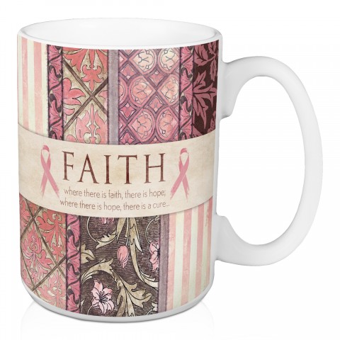  Faith Breast Cancer Awareness 15 oz Mug
