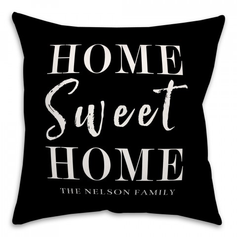 Family Name Home Sweet Home  18x18 Personalized Spun Poly Pillow