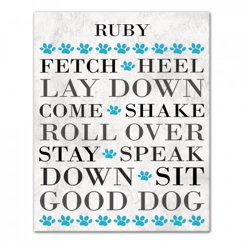 Personalized Name Dog Words Canvas Print