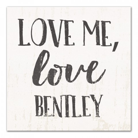 Personalized Dog Name Love Me Canvas Print