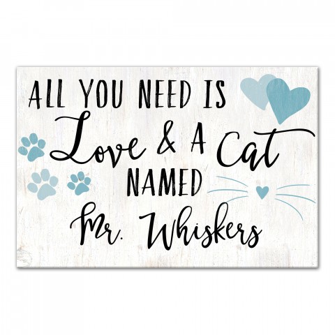 Personalized Cat Name All You Need Is Love Canvas Print