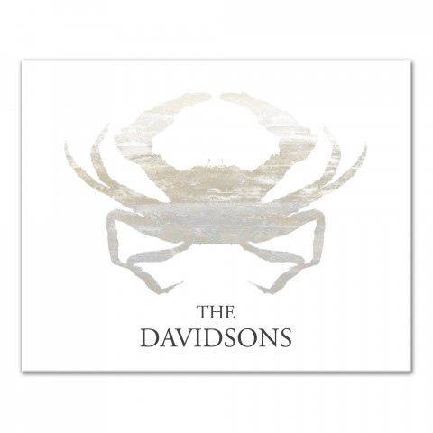 Personalized Name Gray Crab Canvas Print