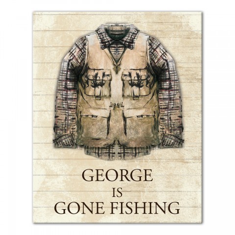Personalized Name Gone Fishing Canvas Print